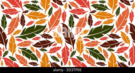 Abstract Leaves Seamless Pattern Design. Organic Leaf Background Stock Vector