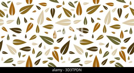 Seamless pattern vector leaves on a white background Stock Vector