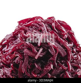 Food, Fresh grated beetroot salad macro in white Stock Photo
