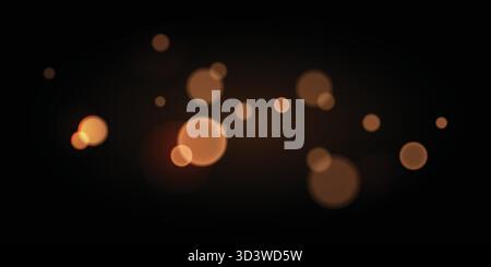 Abstract vector background with golden bokeh light effect on black Stock Vector