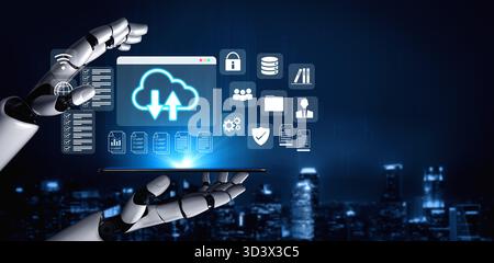 AI automating data synchronization and storage management, enhancing performance and data security in cloud environments Parse Stock Photo