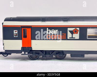 Detailed HO scale Lima production of SNCF passenger cars with