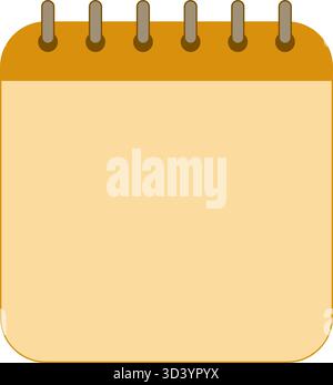 Blank cartoon desk calendar icon or planner memo note template. Reminder sheet with spiral binding for schedule or date Stock Vector