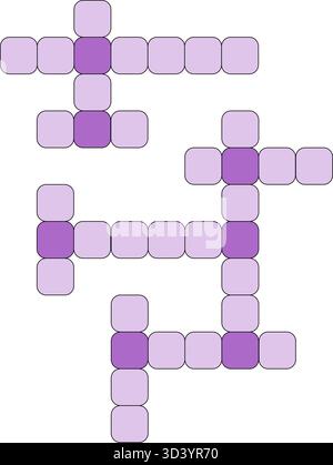 Grid like puzzle or maze structure made of connected rounded squares. Interlocking blocks forming path Stock Vector