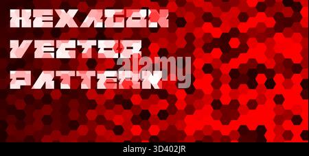 Hexagon pattern red geometric hexagonal background, abstract digital honeycomb backdrop tech mosaic texture for Web, app, presentation, poster. Hex Stock Vector