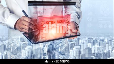 Cybersecurity protects digital systems from hackers with IT security, attack prevention, and risk management for safe online operations. Vouch Stock Photo