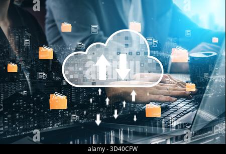 Cloud computing enables digital growth with secure data storage, scalable infrastructure, and strategic cloud-based business solutions. Vouch Stock Photo