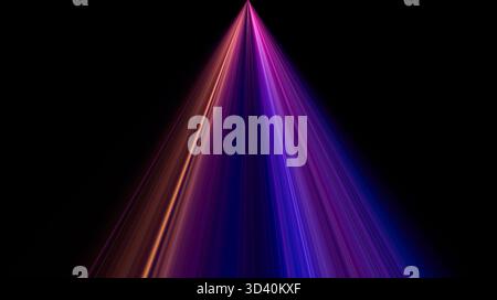 Vibrant Converging Light Beams on Black .Futuristic data flow. Explosion effect. Sci-fi Motion wallpaper. Neon Glowing Rays in Motion. Blue . Stock Photo