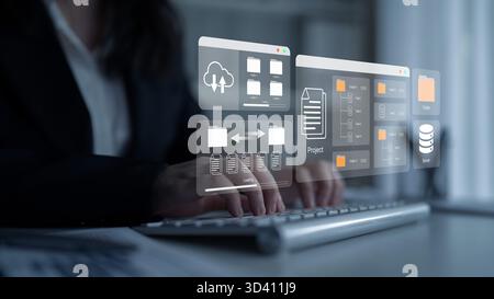 Digital folder organization improves server file structure, enhances workflow, and supports system management Parse Stock Photo