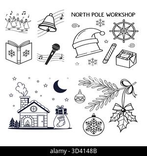 Cozy Christmas Winter Illustration Pack Stock Vector
