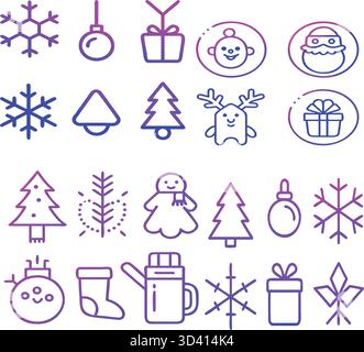 Elegant Christmas candles, holly branches, and ribbons illustrated in minimal doodle style. Great for winter invitations, cards, and print patterns. Stock Vector