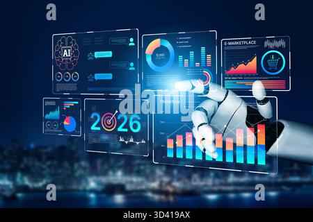 AI powers data analytics with predictive insights, smart dashboards, and real-time modeling for strategic decision-making. Artificial intelligence Stock Photo