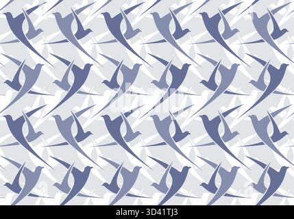 The seamless background with blue birds. Stock Vector