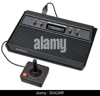 1977 Atari 2600 home video game console with controller, "Darth Vader" black version Stock Photo