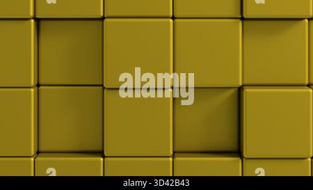 gold 3D CUBE BACKGROUND. Abstract background wallpaper and scrren for mobile or social Stock Photo