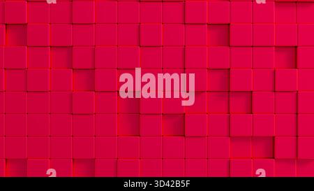 RED 3D CUBE BACKGROUND. Abstract background wallpaper and scrren for mobile or social Stock Photo