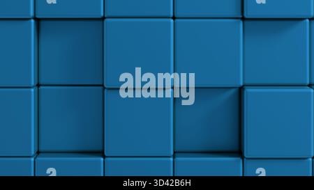 blue 3D CUBE BACKGROUND. Abstract background wallpaper and scrren for mobile or social Stock Photo