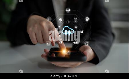 Cloud storage improves digital file management, enhances data access, and supports secure collaboration Parse Stock Photo