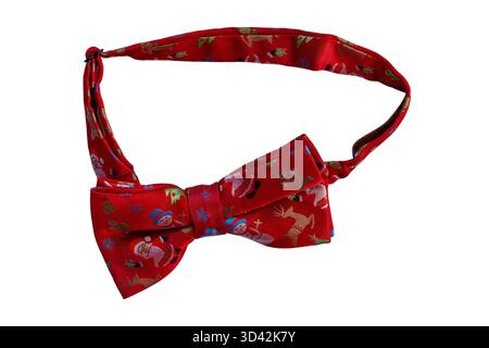 Novelty Christmas bow tie bowtie isolated on white background Stock Photo