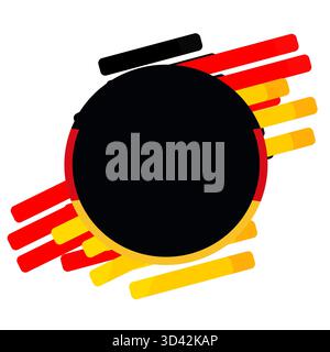 shape of the map of Germany simplified rounded-corners, outline and shadow Stock Photo