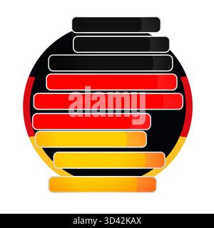 shape of the map of Germany simplified rounded-corners, outline and shadow Stock Photo