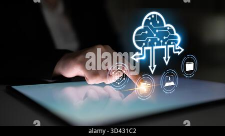 Cloud computing enables digital growth with secure data storage, scalable infrastructure, and strategic cloud-based business solutions. Latch Stock Photo