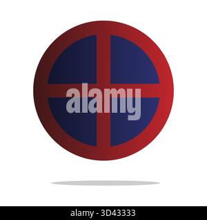 Forbidden circle sign. Abstract prohibition symbol. Round Vector element. Blue red colors. EPS 10. Stock Vector