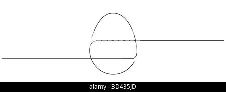 Egg line art. Continuous one line drawing of whole egg. Vector illustration. Editable line. Stock Vector