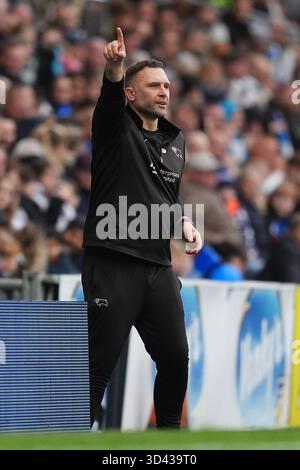 Derby County manager John Eustace applauds the fans after the Sky Bet ...