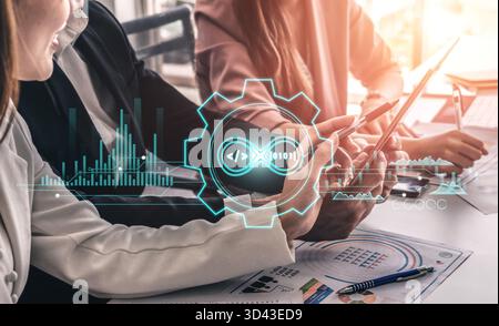 DevOps methodology for software development and IT operations. Automation of the CI CD pipeline enhances workflow and increases efficiency in Stock Photo