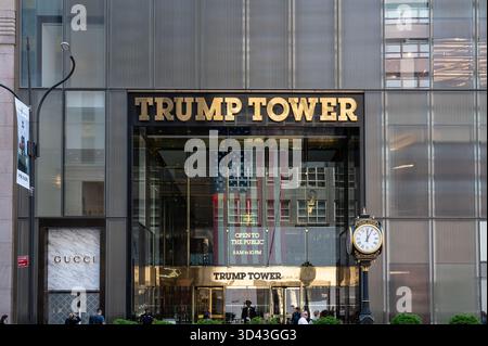 02.06.2025, Manhattan, New York City, New York, United States (USA) - Exterior view of the Trump Tower at 721–725 Fifth Avenue in Midtown Manhattan. Stock Photo