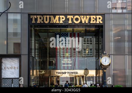 02.06.2025, Manhattan, New York City, New York, United States (USA) - Exterior view of the Trump Tower at 721–725 Fifth Avenue in Midtown Manhattan. Stock Photo