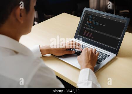Software development programming on computer screen for modish application and program coding Stock Photo