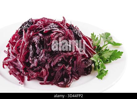 Food, Grated beets in a plate isolated on white background Stock Photo