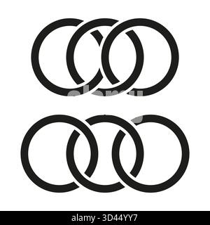 Interlocking rings icon. Vector infinity symbol. Decorative knot art. Clean geometric pattern. EPS 10. Stock Vector