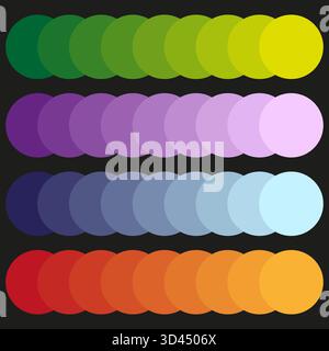 Color palette collection. Bright gradient strips. Abstract spectrum background. Vector vibrant elements. EPS 10. Stock Vector