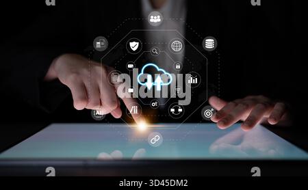 Cloud storage improves digital file management, enhances data access, and supports secure collaboration Parse Stock Photo