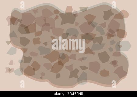This abstract vector illustration features irregular organic shapes in soft brown, beige, and gray tones, creating a fluid, mosaic-like design. The mu Stock Vector