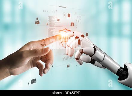 AI assists in building intelligent cybersecurity systems that automate threat detection, monitor network activity, and strengthen digital protection Stock Photo
