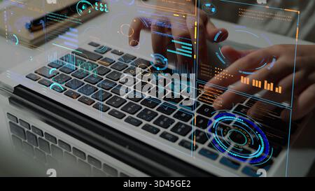 Data analytics and big data strategy for real-time analytics, predictive data modeling, business intelligence analytics, and data-driven decision Stock Photo