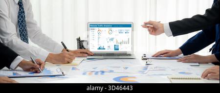 Computer software for website traffic analytics data on computer screen. Concept of SEO search engine optimization and customer targeting for online Stock Photo