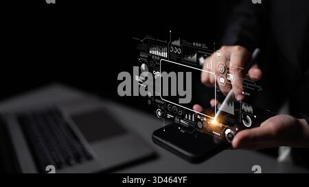 Data analytics and big data strategy for real-time analytics, predictive data modeling, business intelligence analytics, and data-driven decision Stock Photo