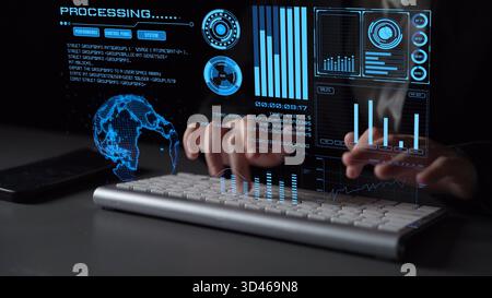 Data analytics and big data strategy for real-time analytics, predictive data modeling, business intelligence analytics, and data-driven decision Stock Photo
