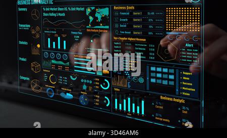 Data analytics and big data strategy for real-time analytics, predictive data modeling, business intelligence analytics, and data-driven decision Stock Photo