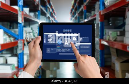 Generative AI virtual assistant tools for prompt engineer and user for ease of engage artificial intelligence AI technology help people to work with Stock Photo