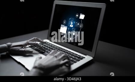 AI supports digital document management with secure file access, user control, and efficient workflow, helping administrators and teams organize and Stock Photo