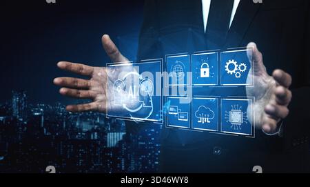 AI system integration improves artificial intelligence platform. AI system integration enhances automation, secures data, supports cloud, and AI Stock Photo