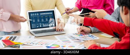 Customer satisfaction and evaluation analysis on brisk software computer for marketing strategy planning Stock Photo