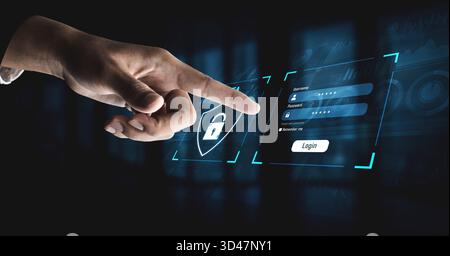 Two-factor authentication strengthens login system security. Adds protection, two-factor authentication increases privacy, and two-factor Stock Photo