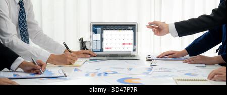 Calendar on computer software application for brisk schedule planning for personal organizer and online business Stock Photo